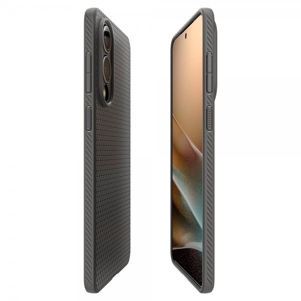 Spigen Samsung Galaxy S25 Edge Skal Liquid Air Marble Gray