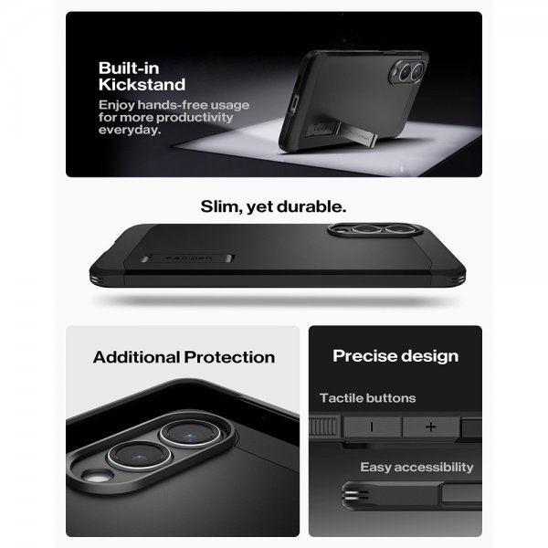 Spigen Samsung Galaxy S25 Edge Skal Tough Armor MagFit Svart