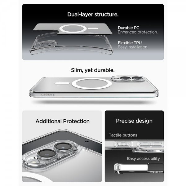 Spigen Samsung Galaxy S25 Edge Skal Ultra Hybrid MagFit Clear White