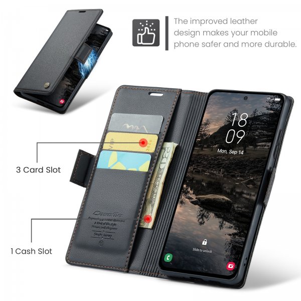 CaseMe Samsung Galaxy S25 FE Fodral 023 Series Svart