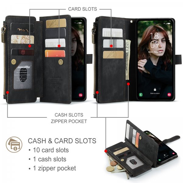 CaseMe Samsung Galaxy S25 FE Fodral C30 Series Svart