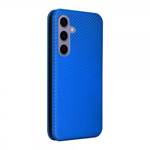 Samsung Galaxy S25 Fodral Kolfibertextur Blå