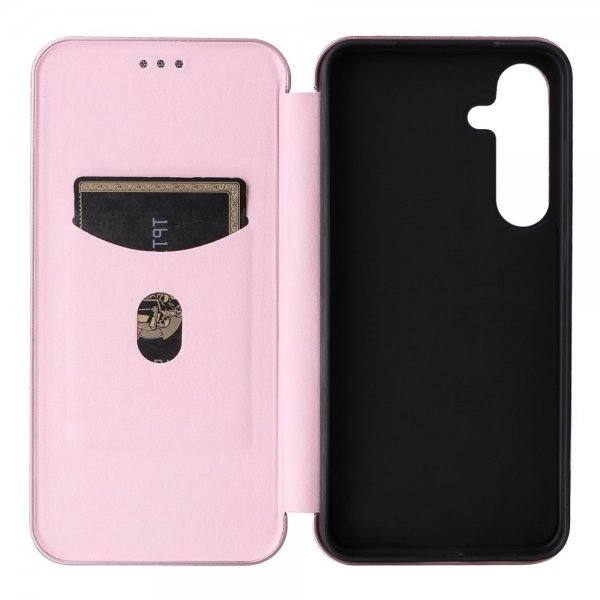 Samsung Galaxy S25 Fodral Kolfibertextur Roseguld