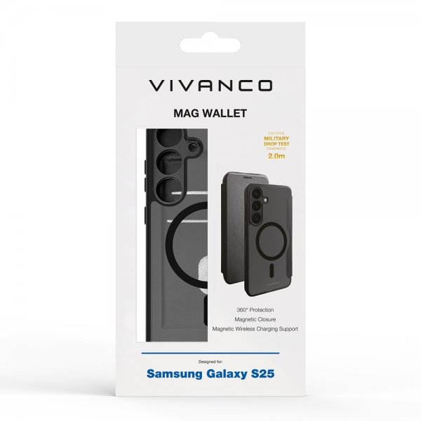 Vivanco Samsung Galaxy S25 Fodral Mag Wallet Svart