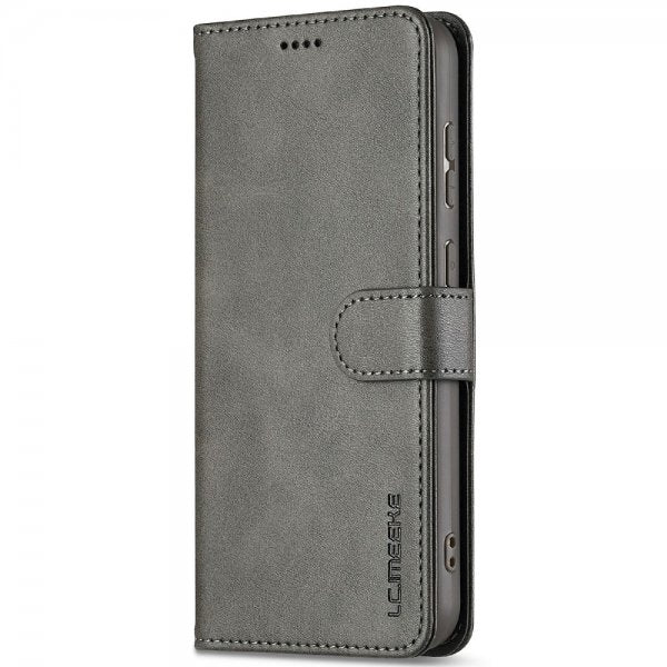 Lc.Imeeke Samsung Galaxy S25 Fodral med Kortfack Stativfunktion Grå