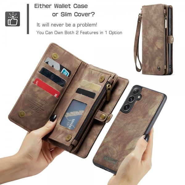 CaseMe Samsung Galaxy S25 Plus Fodral 008 Series Löstagbart Skal Brun