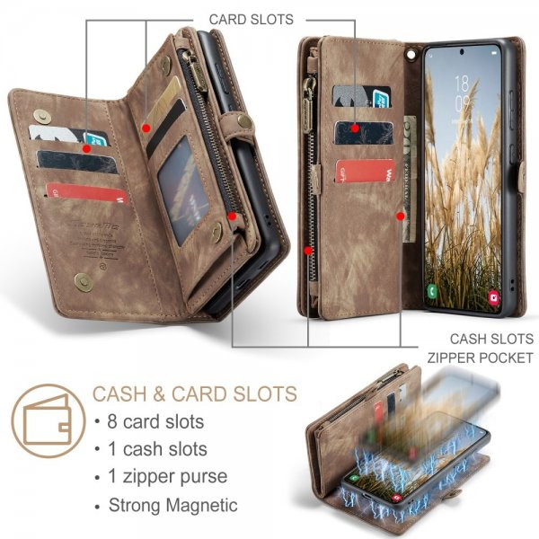 CaseMe Samsung Galaxy S25 Plus Fodral 008 Series Löstagbart Skal Brun