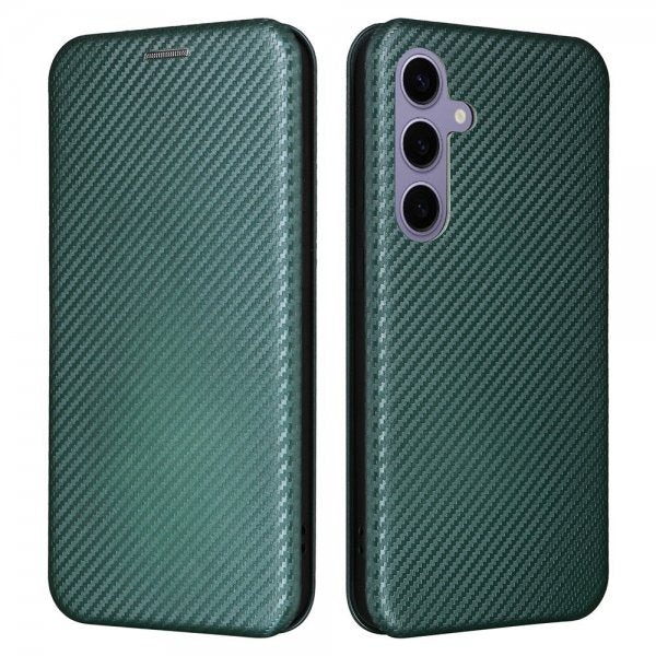 Samsung Galaxy S25 Plus Fodral Kolfibertextur Grön