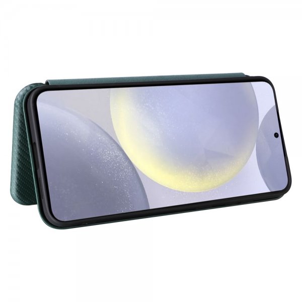 Samsung Galaxy S25 Plus Fodral Kolfibertextur Grön