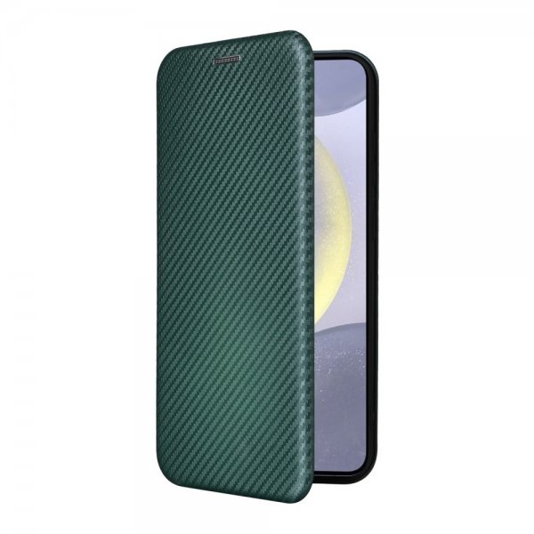 Samsung Galaxy S25 Plus Fodral Kolfibertextur Grön