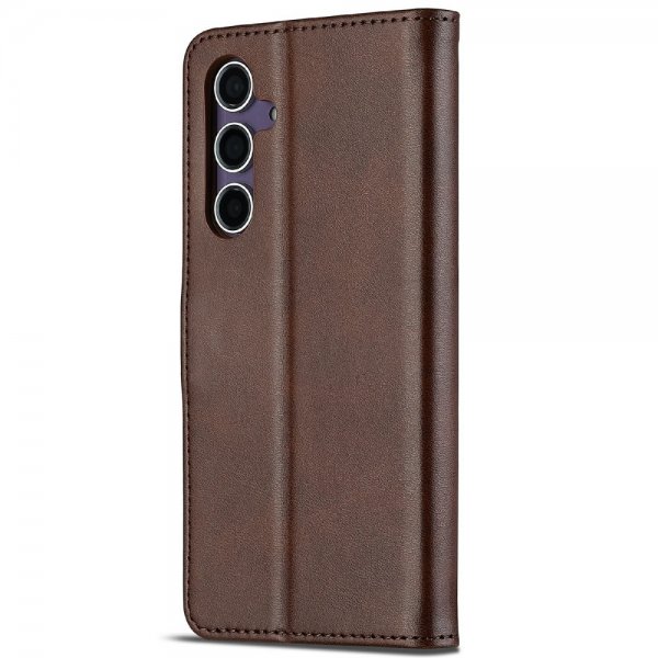 Lc.Imeeke Samsung Galaxy S25 Plus Fodral med Kortfack Stativfunktion Mörkbrun