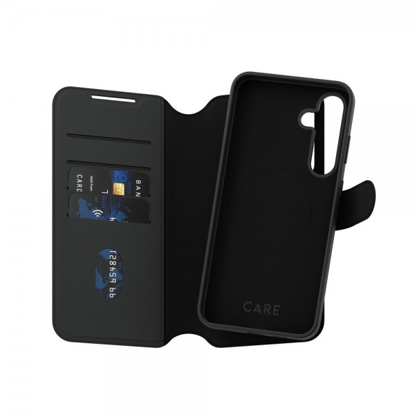 CARE by PanzerGlass Samsung Galaxy S25 Plus Fodral Tango Two-in-One Wallet MagSafe Svart