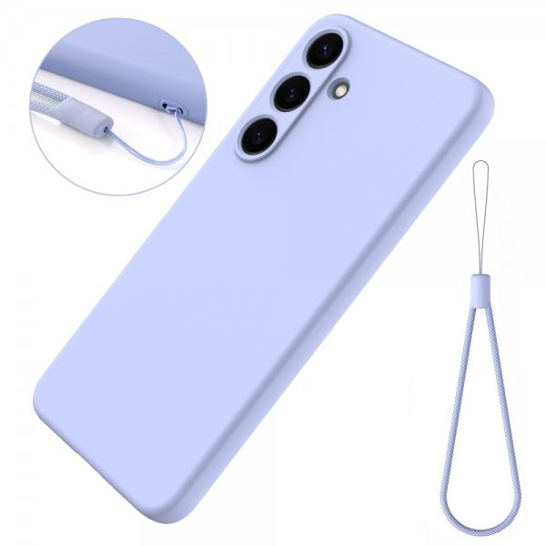 Samsung Galaxy S25 Plus Skal med Strap Silikon Lila