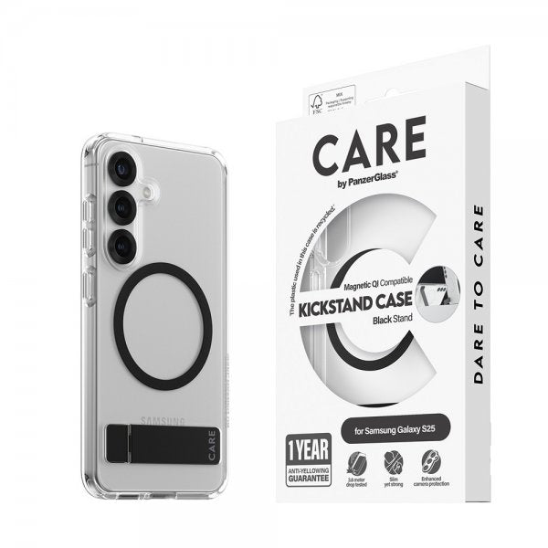 CARE by PanzerGlass Samsung Galaxy S25 Skal Kickstand MagSafe Svart