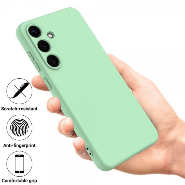 Samsung Galaxy S25 Skal med Strap Silikon Grön