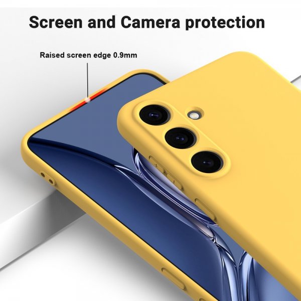 Samsung Galaxy S25 Skal med Strap Silikon Gul