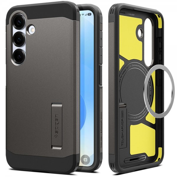 Spigen Samsung Galaxy S25 Skal Tough Armor MagFit Gunmetal