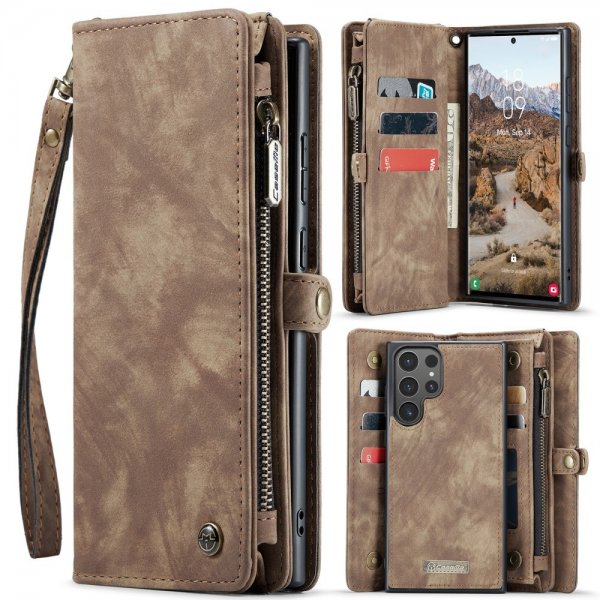 CaseMe Samsung Galaxy S25 Ultra Fodral 008 Series Löstagbart Skal Brun