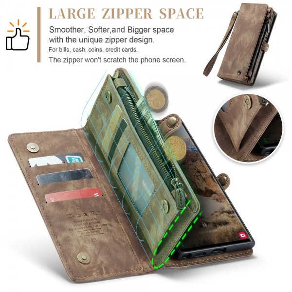 CaseMe Samsung Galaxy S25 Ultra Fodral 008 Series Löstagbart Skal Brun