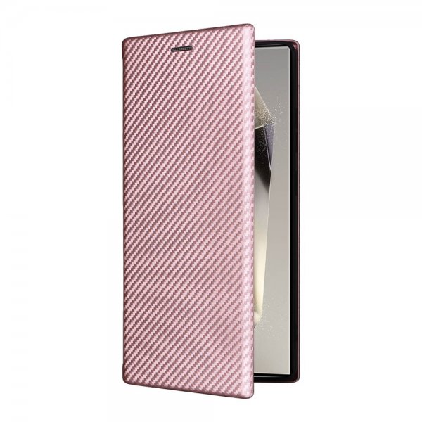 Samsung Galaxy S25 Ultra Fodral Kolfibertextur Roseguld