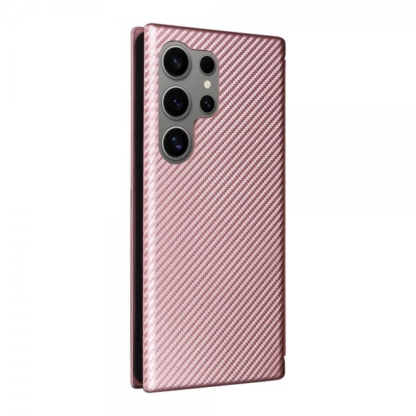Samsung Galaxy S25 Ultra Fodral Kolfibertextur Roseguld