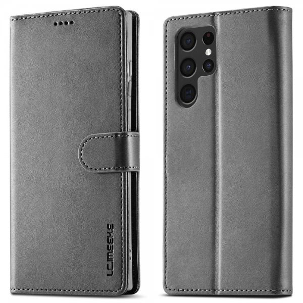 Lc.Imeeke Samsung Galaxy S25 Ultra Fodral med Kortfack Stativfunktion Grå