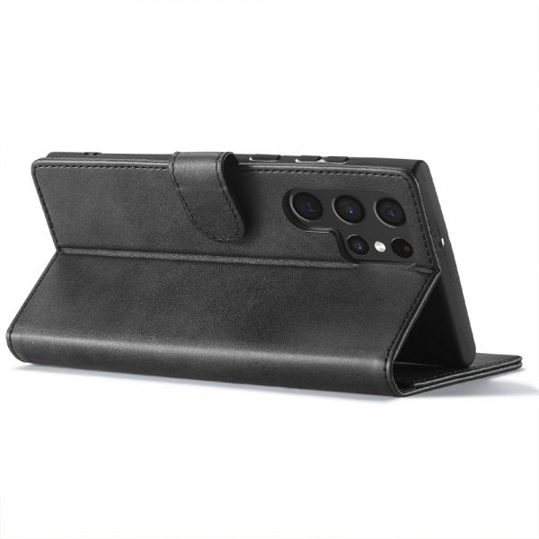 Lc.Imeeke Samsung Galaxy S25 Ultra Fodral med Kortfack Stativfunktion Svart