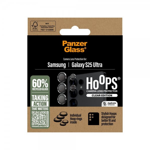 PanzerGlass Samsung Galaxy S25 Ultra Kameraskydd Hoops Transparent