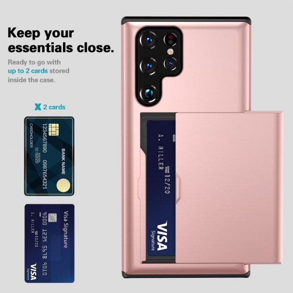 Samsung Galaxy S25 Ultra Skal Card Slide Roseguld