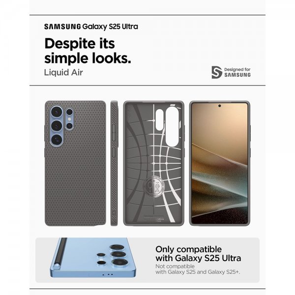 Spigen Samsung Galaxy S25 Ultra Skal Liquid Air Marble Gray