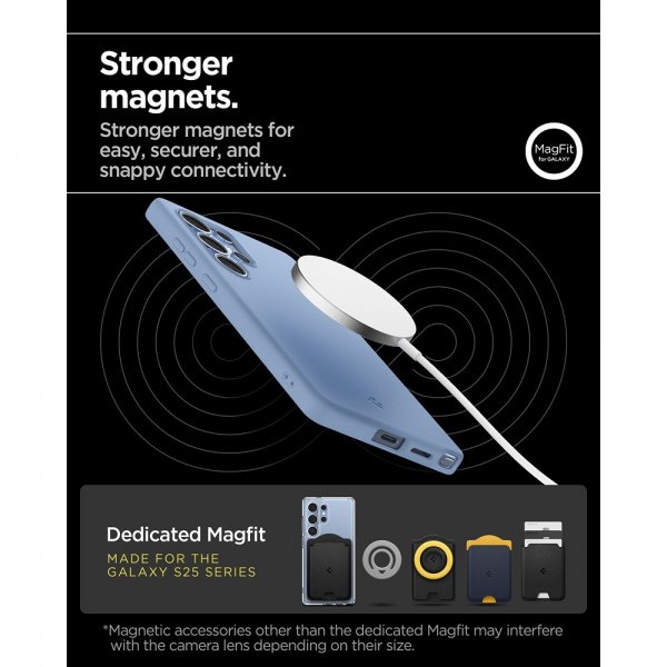 Spigen Samsung Galaxy S25 Ultra Skal Silicone Fit MagFit Sapphire Blue