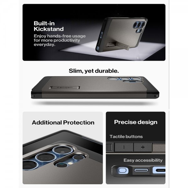 Spigen Samsung Galaxy S25 Ultra Skal Tough Armor MagFit Gunmetal