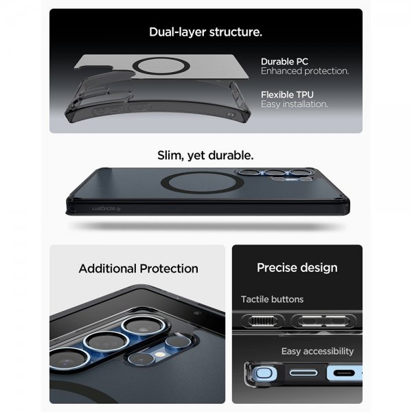 Spigen Samsung Galaxy S25 Ultra Skal Ultra Hybrid MagFit Frost Black