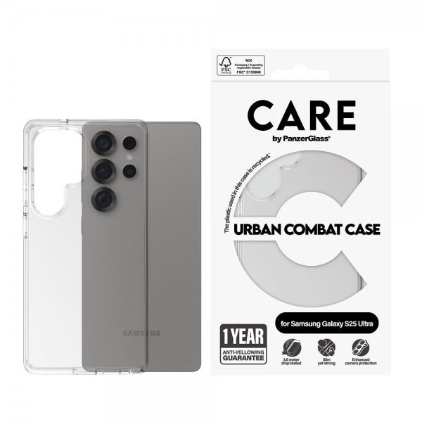 CARE by PanzerGlass Samsung Galaxy S25 Ultra Skal Urban Combat Transparent