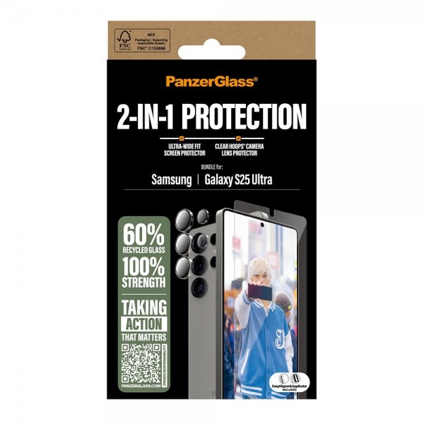 PanzerGlass Samsung Galaxy S25 Ultra Skärmskydd och Kameraskydd 2-in-1 Bundle