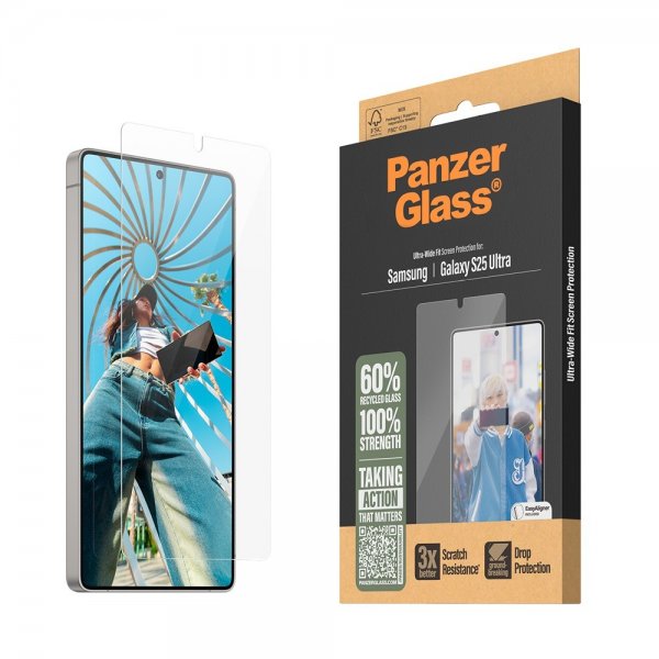 PanzerGlass Samsung Galaxy S25 Ultra Skärmskydd Ultra-Wide Fit EasyAligner