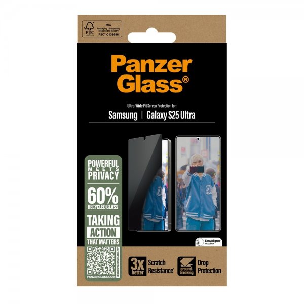 PanzerGlass Samsung Galaxy S25 Ultra Skärmskydd Ultra-Wide Fit Privacy EasyAligner