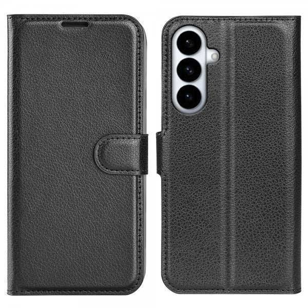 Samsung Galaxy S26 Plus Fodral Litchi Svart