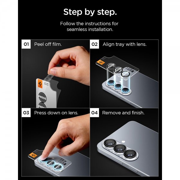 Spigen Samsung Galaxy S26 Plus Kameraskydd GLAS.tR EZ Fit Optik Pro 2-pack Svart