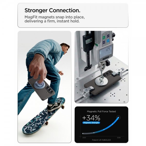 Spigen Samsung Galaxy S26 Plus Skal Liquid Air MagFit Marble Gray