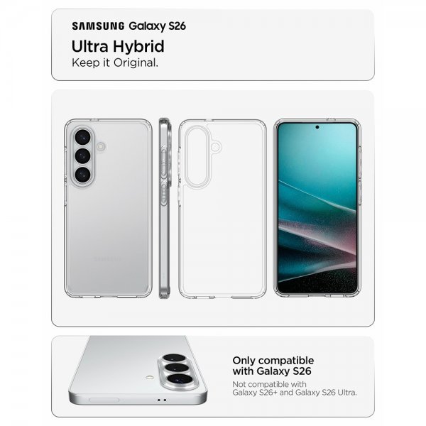 Spigen Samsung Galaxy S26 Skal Ultra Hybrid Crystal Clear