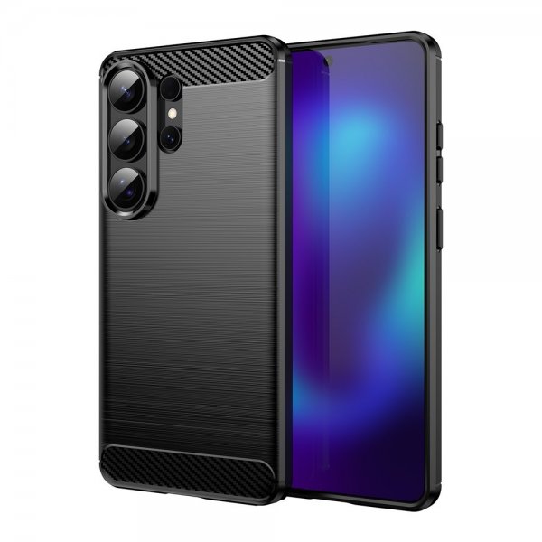 Samsung Galaxy S26 Ultra Skal Borstad Kolfibertextur Svart