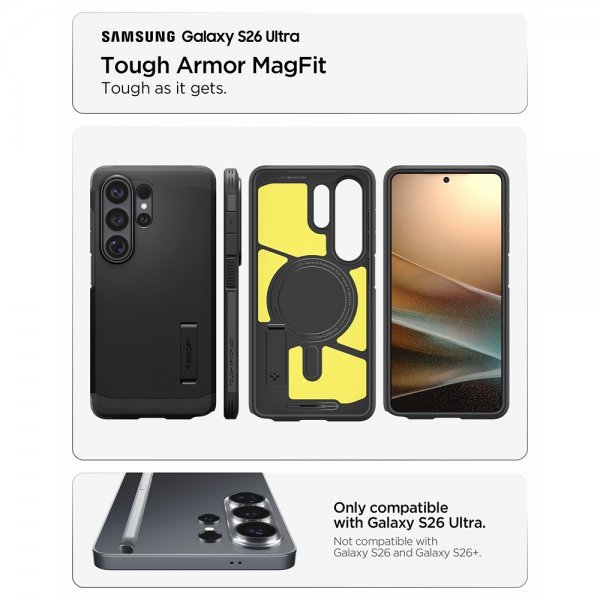 Spigen Samsung Galaxy S26 Ultra Skal Tough Armor MagFit Svart