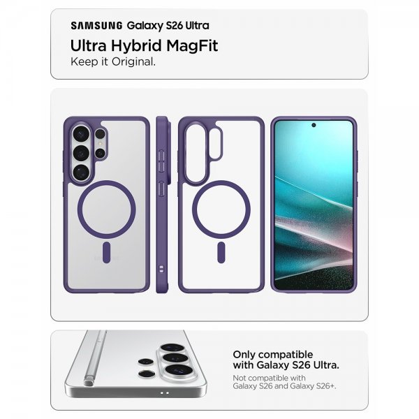 Spigen Samsung Galaxy S26 Ultra Skal Ultra Hybrid MagFit Deep Purple