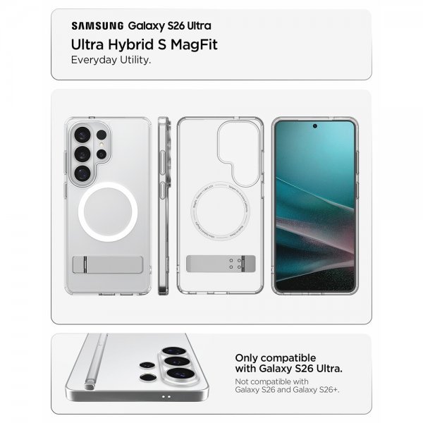 Spigen Samsung Galaxy S26 Ultra Skal Ultra Hybrid S MagFit Clear White