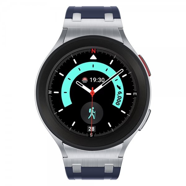 Samsung Galaxy Watch 20mm Armband i Silikon Silver Spänne Blå
