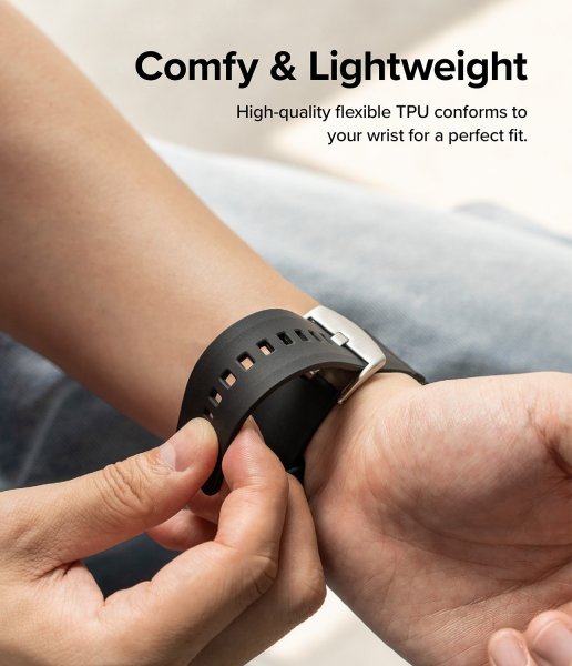 Ringke Samsung Galaxy Watch 20mm Armband Rubber One Bold Band Svart