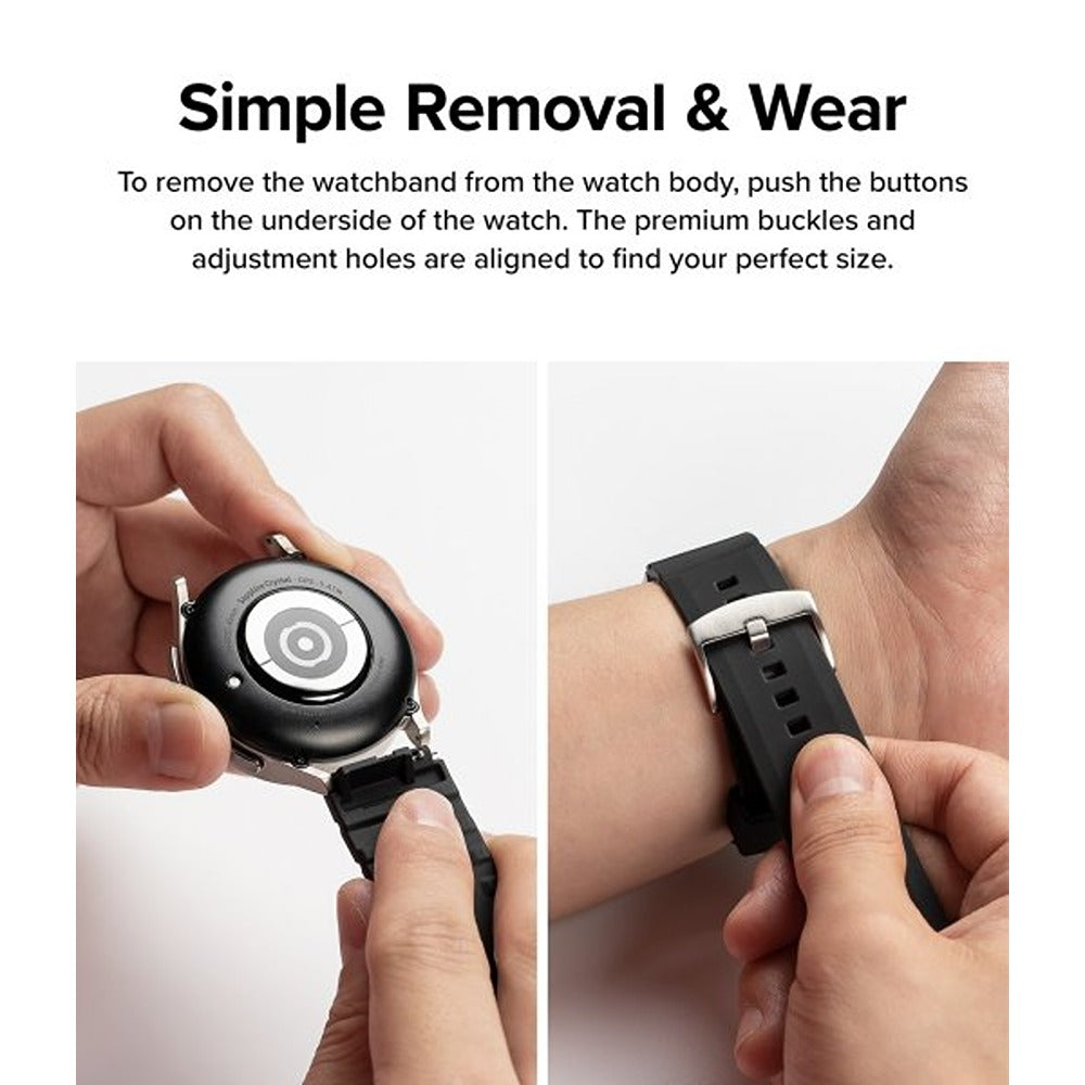Ringke Samsung Galaxy Watch 20mm Armband Rubber One Bold Band Svart