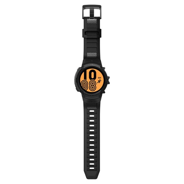 Spigen Samsung Galaxy Watch 4/5 44mm Skal och Armband Rugged Armor Pro Svart