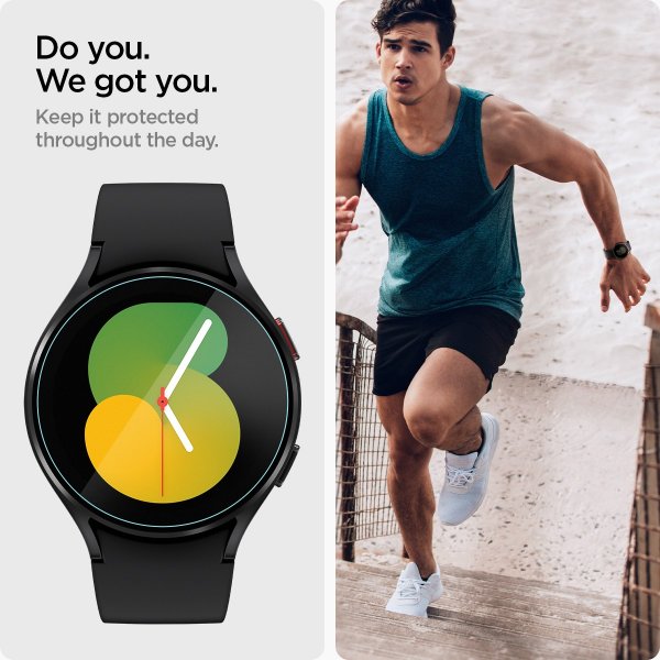 Spigen Samsung Galaxy Watch 4/5 44mm Skärmskydd GLAS.tR EZ Fit 2-pack